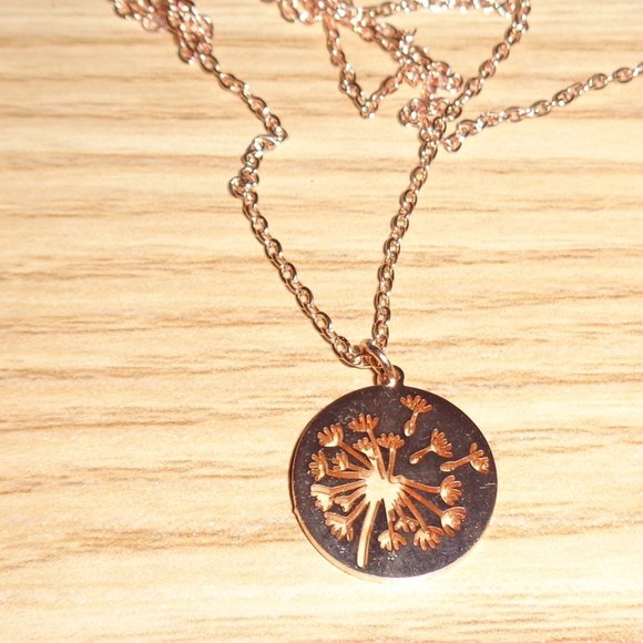 Dandelion Stainless Steel Necklace Gold Silver RG - Picture 7 of 8